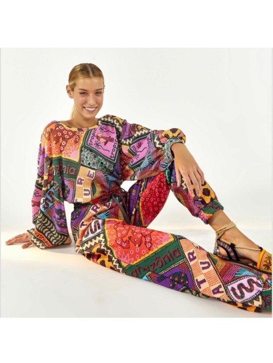 Farm Rio Pants - Farm Rio Amazonia Print Jogger Pants Multi-color Size Medium
